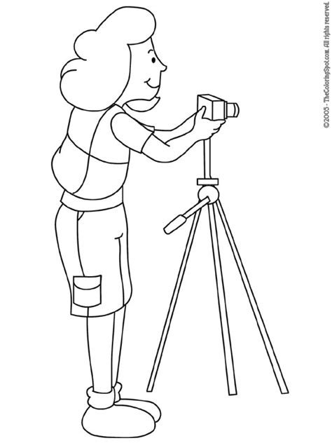 Photographer Coloring Page Audio Stories For Kids Free Coloring