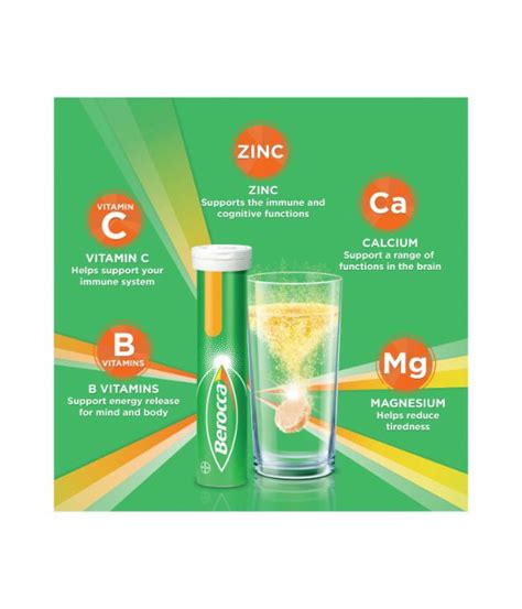 Berocca Energy Vitamin Mango Orange Effervescent Tablets Pack