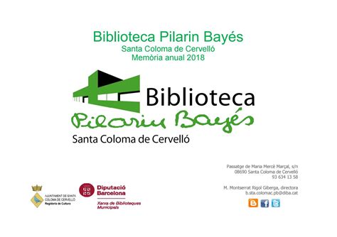 Mem Ria Biblioteca Pilarin Bay S Santa Coloma De Cervell By