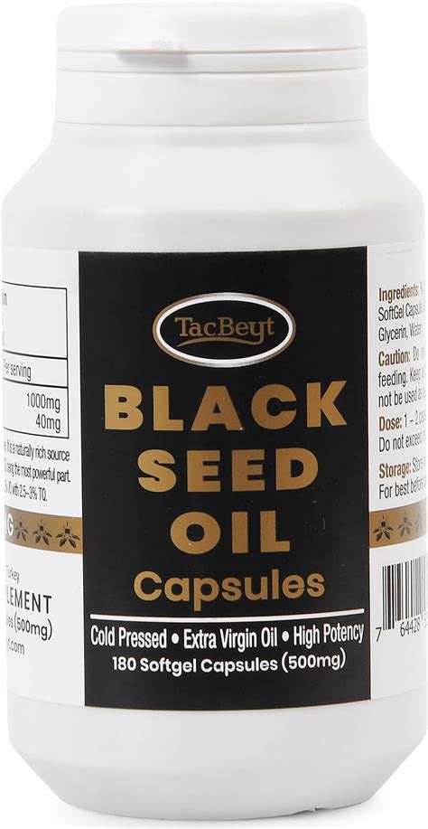 Amazon TacBeyt Strong Black Seed Oil Capsules Cold Pressed