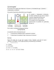 Ley de Avogadro y Ley de Boyle Relación entre volumen cantidad