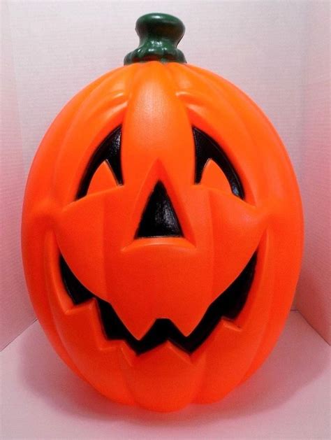 Large Blow Mold Jack O Lantern Lamp Light Halloween Pumpkin Plastic 24