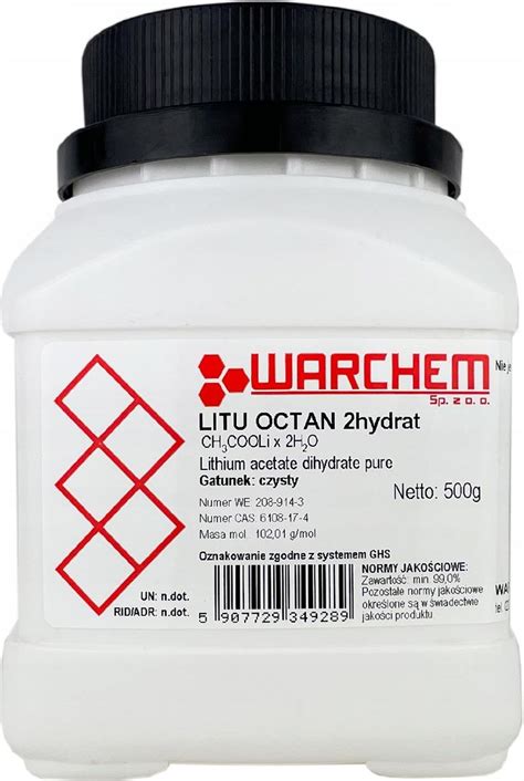 Drobne Akcesoria Medyczne Warchem Octan Litu 2Hydrat Czysty 500G Ceny