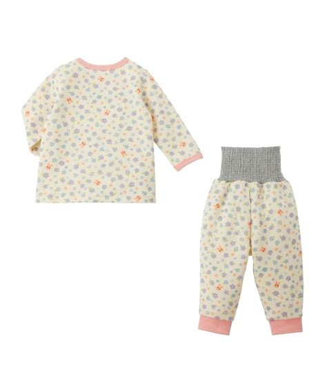 HOT BISCUITSホットビスケッツのあったかキルト素材 小花柄 腹巻き付き長袖パジャマルームウェア パジャマ WEAR