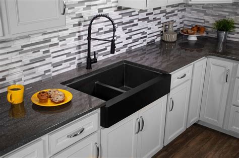 Karran 34 Quartz Composite Retrofit Farmhouse Sink 50 50 Double Bowl