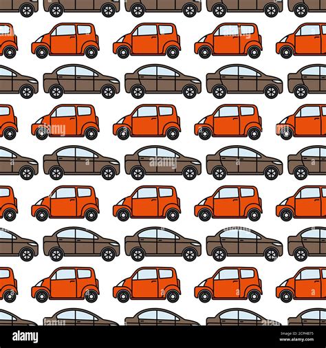 Cars Seamless Pattern Geometric Autos Seamless Texture For Textile