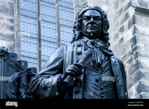 Johann Sebastian Bach Monument In Front Of St Thomas Church Leipzig