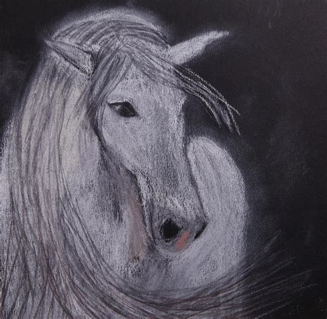 Gray Horse Pastel by Anna Andriyaka - Fine Art America