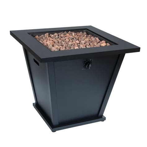 Bond 28 In W 50000 Btu Black Portable Steel Square Propane Gas Fire Pit At