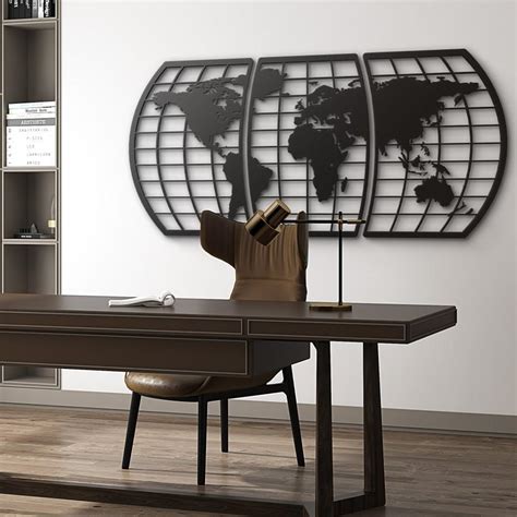 World Map Metal Wall Art