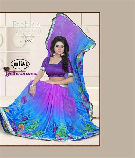 Casual Wear Print Sarees Georgette 6 3 M With Blouse Piece At Rs