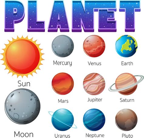 Conjunto De Planetas Del Sistema Solar Sobre Fondo Blanco 4654232 Vector En Vecteezy