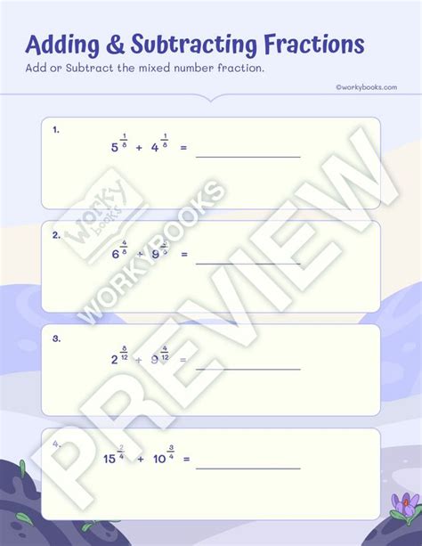 Worksheet 4th Grade Adding And Subtracting Fractions 4th Grade Math