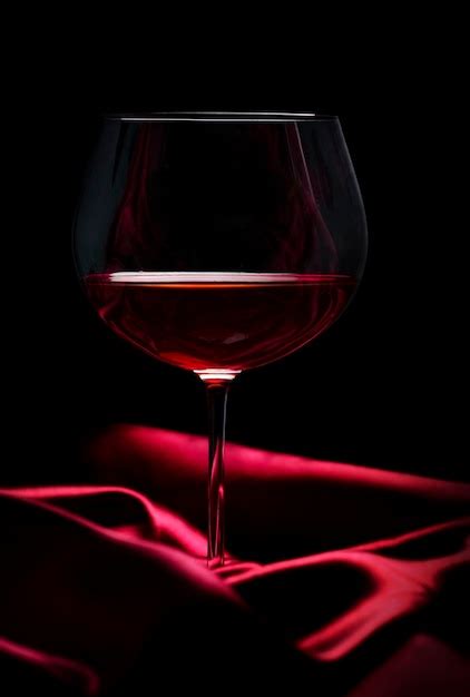 Premium Photo Glass Of Wine On Red Silk