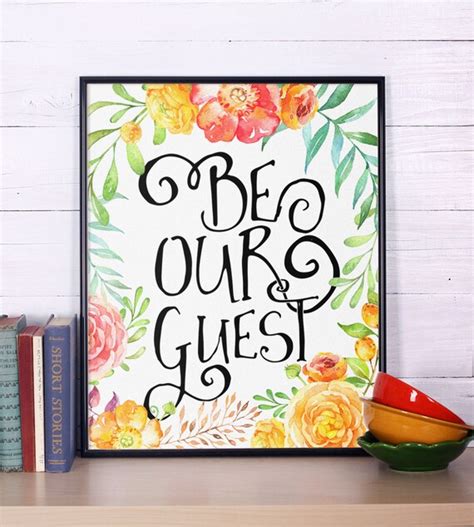 Be Our Guest Print Guest Room Decor Inspirational Quote