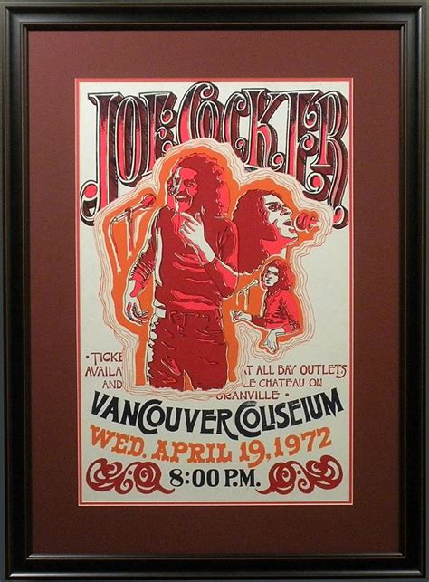 1972 Joe Cocker Concert Poster Music Concert Posters Vintage Concert Posters Vintage Posters