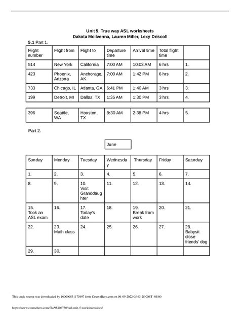 Worksheet Part Asl Asl Hw Docx