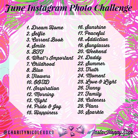 June Instagram Photo Challenge - Charity Nicole | Instagram Rockstar ...