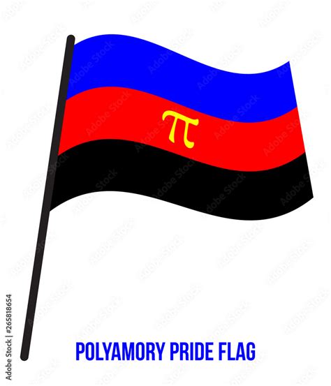 Polyamory Pride Flag Waving Vector Illustration Designed With Correct