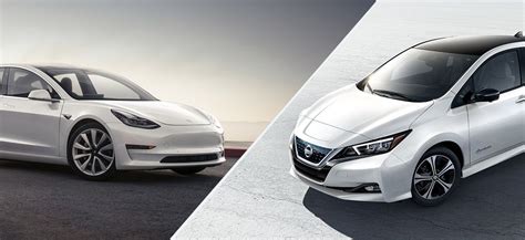 Compare Tesla Model 3 vs. 2018 Nissan Leaf specifications side-by-side