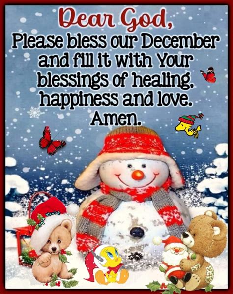 Dear God Please Bless Our December And Fill It With Your Blessings Of