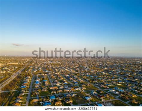 Aerial Photo Residential Neighborhoods Cape Coral Stock Photo ...