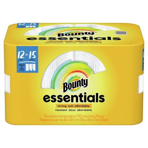 Bounty Essentials Select A Size 12 Count Paper Towels At