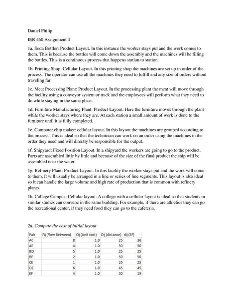 Daniel Philip IER 460 Assignment 4 Soda Bottler Product Layout In