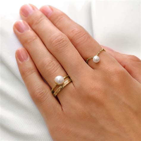 Pearl Ring On Hand