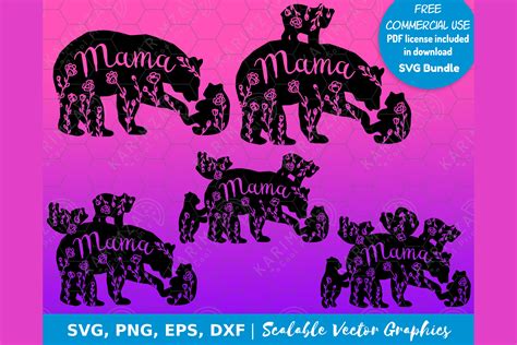 Mama Bear Svg Mama Bear Clip Art Mom Life Svg Mama Bear Cut File Mama Bear