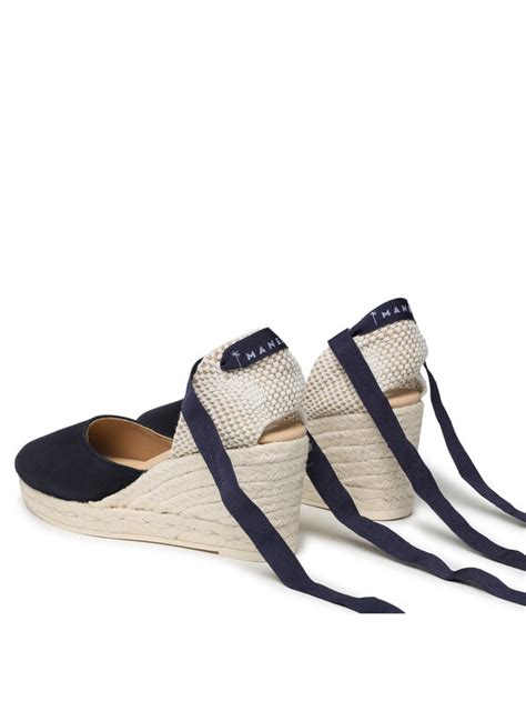 Manebi Espadryle Low Wedge Espadrilles M 1 5 WL Granatowy Modivo Pl