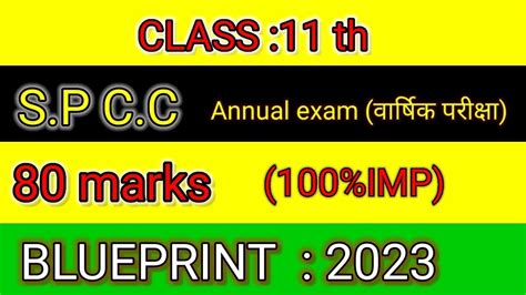 STD 11 ANNUAL EXAM BLUEPRINT 2023 Std 11 SPCC Annual Exam Blueprint