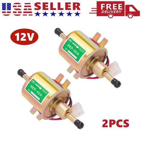 2 Packs 12v Electric Fuel Pump Hep 02a Universal Inline Low Pressure Gas Diesel Ebay