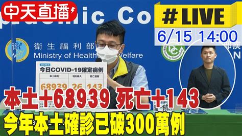 【中天直播live】本土68939 死亡143 今年本土確診已破300萬例中天新聞ctinews 20220615 Youtube