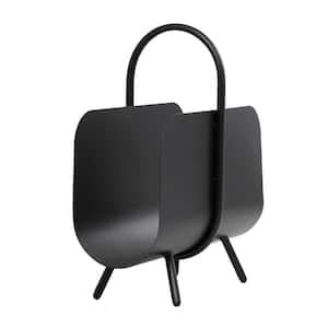 Litton Lane Black Wall Mounted Magazine Rack Holder The Home Depot