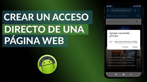 Cómo Crear un Acceso Directo de una Página Web en mi Android YouTube