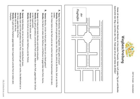 Wegbeschreiben Deutsch Daf Arbeitsbl Tter Pdf Doc