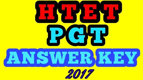 Htet Pgt Answer Key 2017htet Ans Key 2017htet Exam 2017future