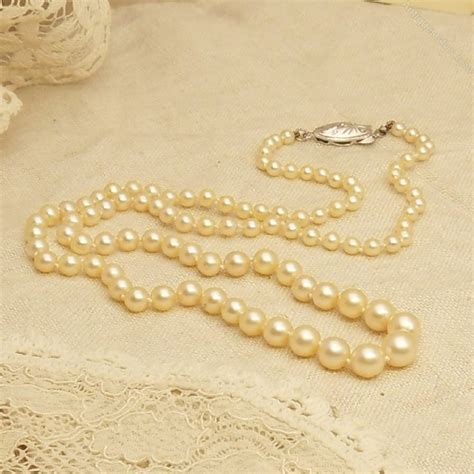 Antiques Atlas Vintage Cultured Pearl Necklace Silver Clasp