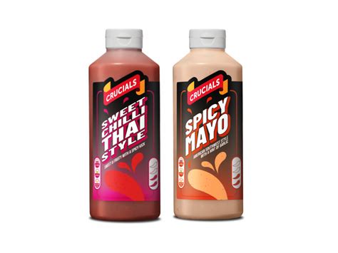 2 X Crucials Thai Sweet Chilli And Spicy Mayo Sauce 500ml Free Doner