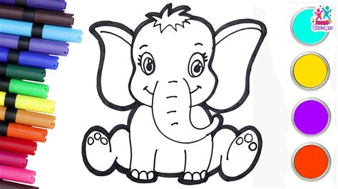 How To Draw Baby Elephant - HooplaKidz Plus - Fun and Educational Videos