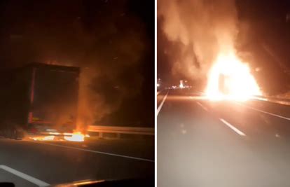 Video Zapalio Se Kamion Na Autocesti Kod Slavonskog Broda Sata