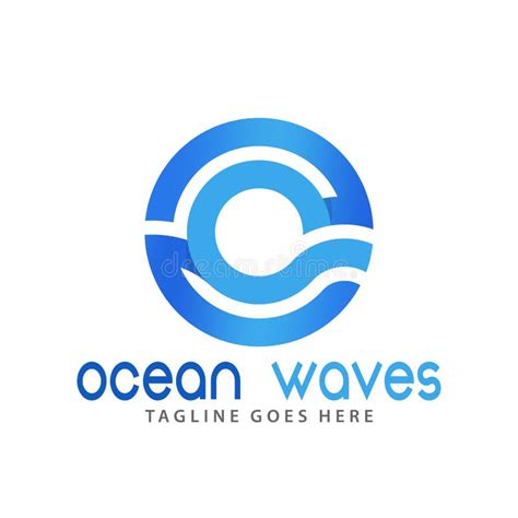 Les Logos De Vagues De L Oc An La Lettre C De Cercle Con Oivent Le