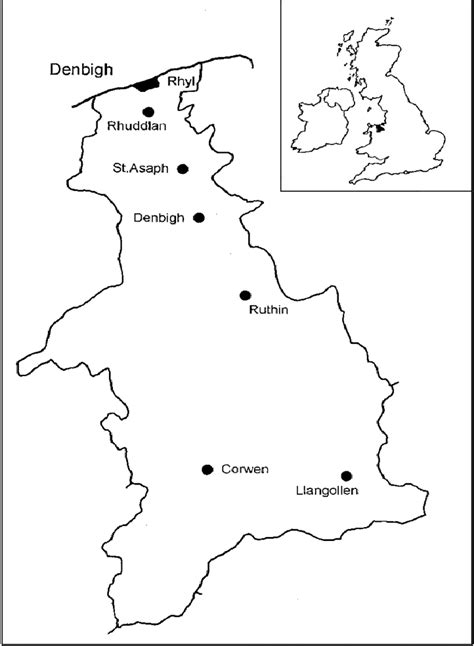 Location of Denbighshire. | Download Scientific Diagram