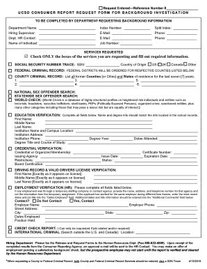 Fillable Online Blink Ucsd Consumer Report Request Form Fax Email Print