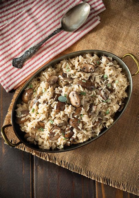 Mushroom And Sage Rice Pilaf Culinary Ginger