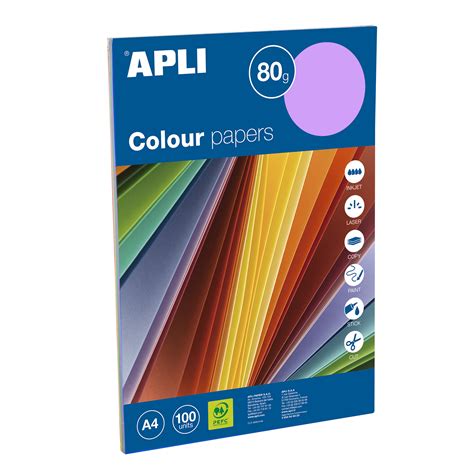 Apli Intense Couleurs Assorties Papier A Feuilles Couleur Surtido