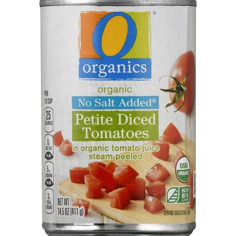 O Organics Diced Tomatoes No Salt Added Petite 14 5 Oz Instacart