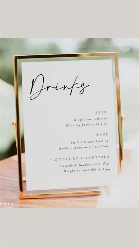 Modern Wedding Bar Sign Template