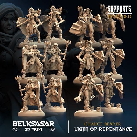 Chalice Bearer Nude And Normal Set X6 3D File For 3D PrintingCults